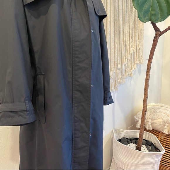 Burberry Womens Black Nova Print Trench Coat / Rain Jacket Size Large / 12 - 14 - Picture 5 of 10